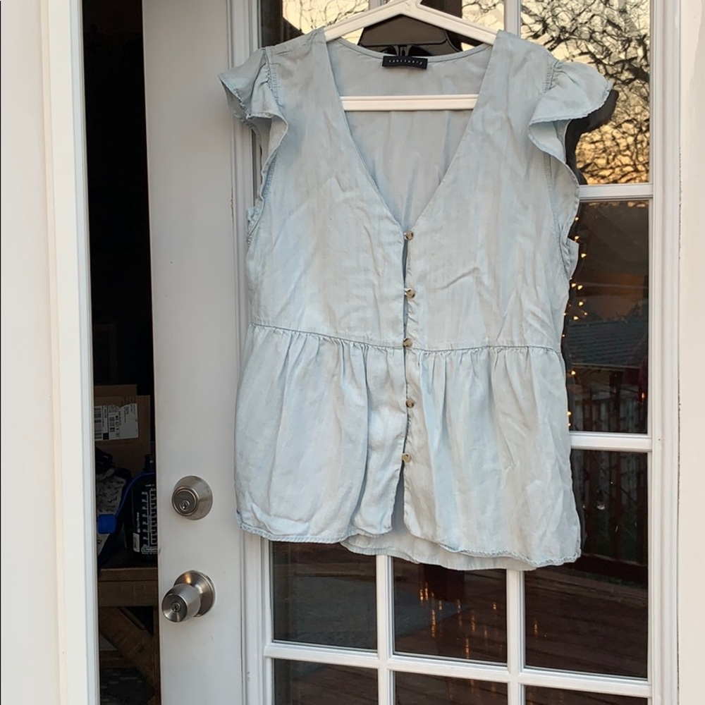 Sanctuary Sleeveless Button Up Shirt